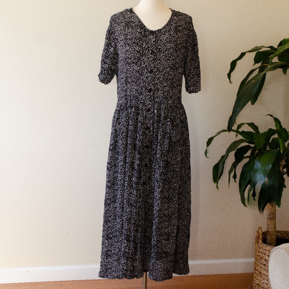 Vintage 90s Jasmine by KVM Black and white Maxi dress